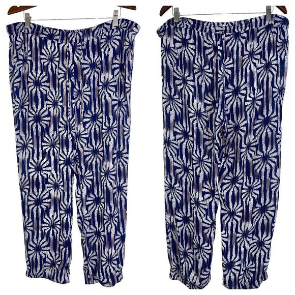 Anthropologie Azel Hazel floral flowy pants lightweight elastic waist womens XL - Picture 1 of 6